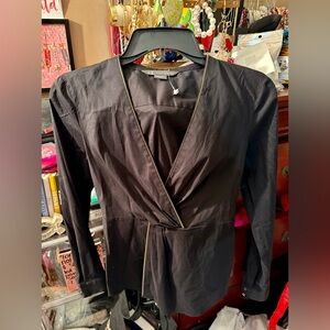 NWOT Armani Exchange Black Wrap Blouse